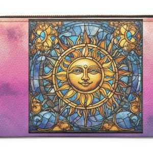 Sun and Moon Zipper Wallet, Celestial Zipper Wallet, Sun and Moon Purse, Sun and Moon Money Holder, Gift for Mom, Christmas Gift for Anyone