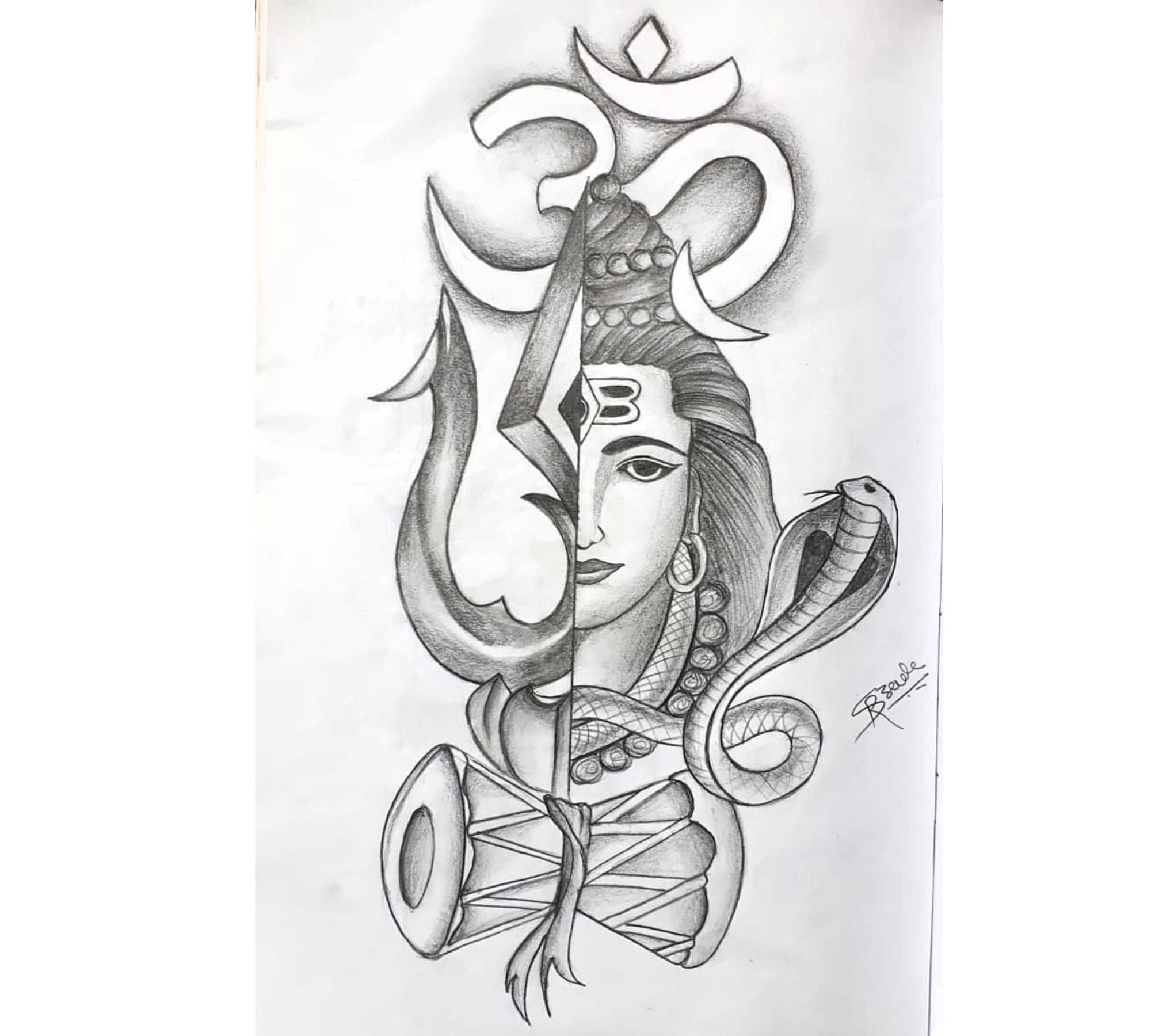 Black White Lord Shiva Pencil Sketch Size A At Rs Piece In | Hot Sex Picture