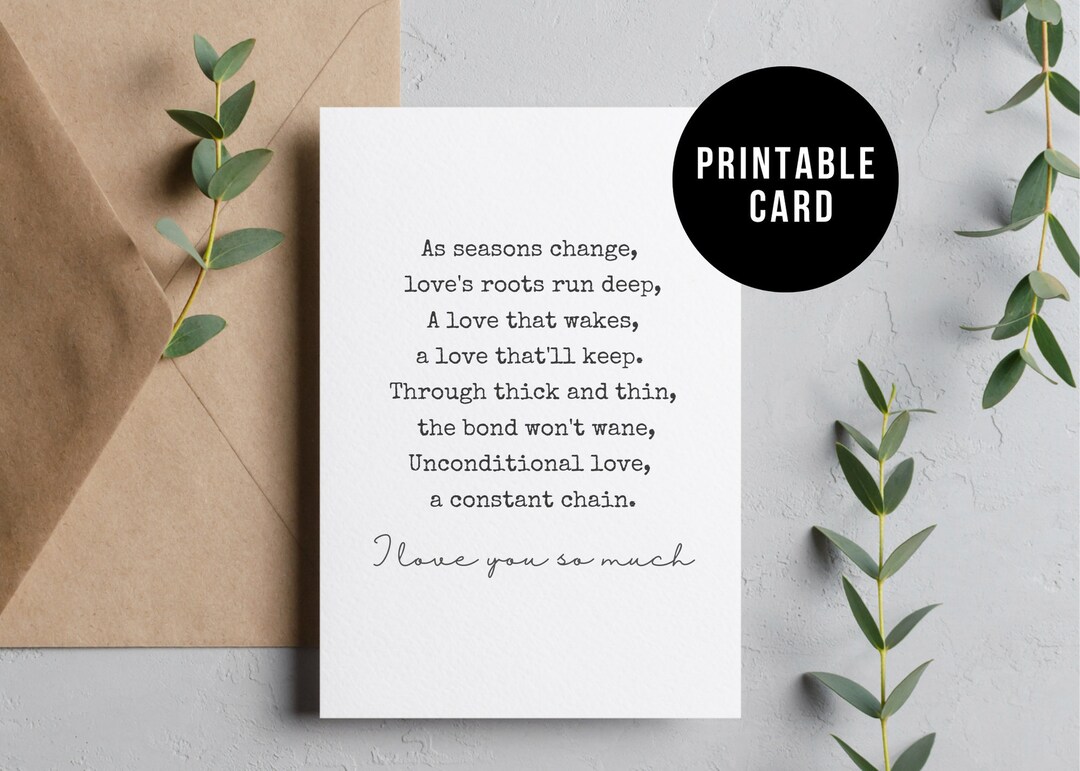 Romantic Printable Love You Card Printable Anniversary Card Card Romantic Printable Love You Card Printable Anniversary Card Card