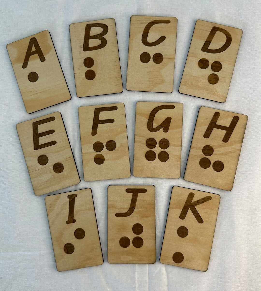 Wooden Braille Alphabet Cards Etsy