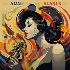 The Harlem Renaissance, Wall Art, Jazz and Blues Wall Art, Black Musicians with instruments, AI Digital Art, Black Art