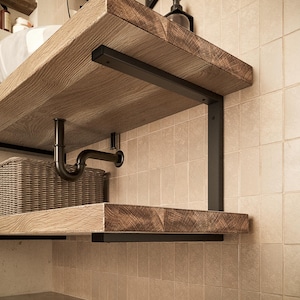 Double bracket for washbasin 15/20/25/30/35/40/45 cm LAHN - 6 sizes - 2 colors - Washbasin bracket including screws