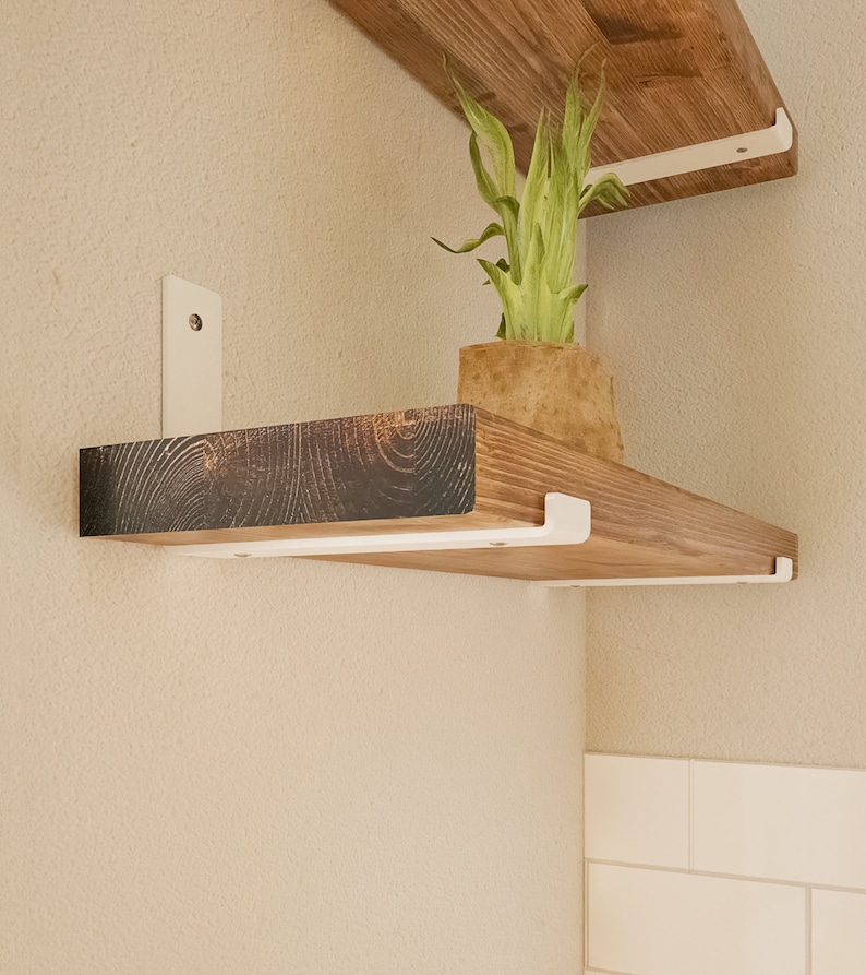 Shelf holder 10/15/20/25/30 cm RIEDBERG Shelf Angle, L-Shaped Wall Shelf Bracket, Console, Shelf Brackets image 3