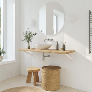 Heavy-duty brackets 20/25/30/35/40/45 cm | ELBE | Washbasin bracket, shelf bracket, wall bracket, bench bracket image 5