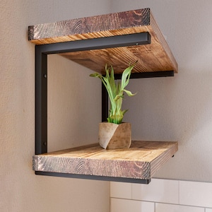 Soporte doble para estante 20/25/30/35 cm | ERLENBERG | Soporte resistente, ángulo de estante, soporte de pared en forma de L, consola, soporte para estante