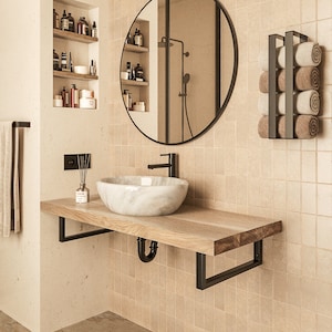 Supporto per lavabo 20/25/30/35/40/45/50 cm RHEIN, altezza 10 cm, 3 colori, comprese viti immagine 2