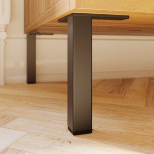 Furniture feet 10/15/20 cm LUCERNE 2 colors, rectangular Furniture legs, cupboard feet, base foot for cupboard, couch, sofa, bed or sideboard Black