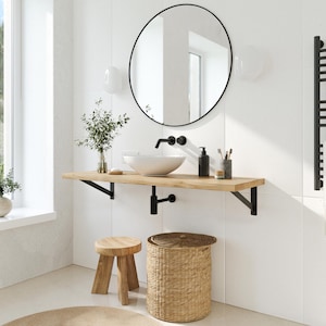 Heavy-duty brackets 20/25/30/35/40/45 cm | ELBE | Washbasin bracket, shelf bracket, wall bracket, bench bracket image 3