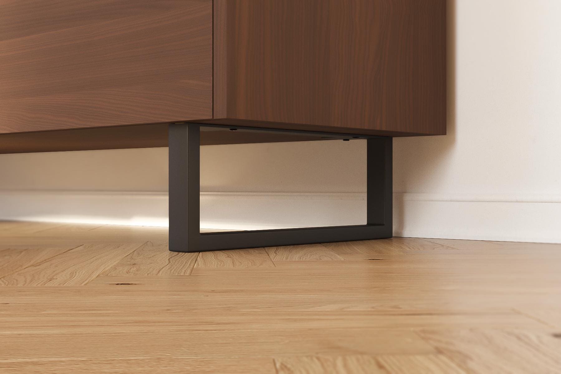 HEVVA Meubelpoten 10/15/20/25 cm | Luzern & Linz | Meubelpoten, kastpoten, sokkelpoot voor kast, bank, sofa, bed of dressoir | (4X poten - Zwart, 10 cm - vierkant
