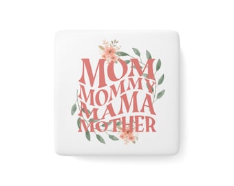 Magnete in porcellana per la festa della mamma, mamma, mamma, regalo casual con decorazioni floreali, magneti per la vita della mamma
