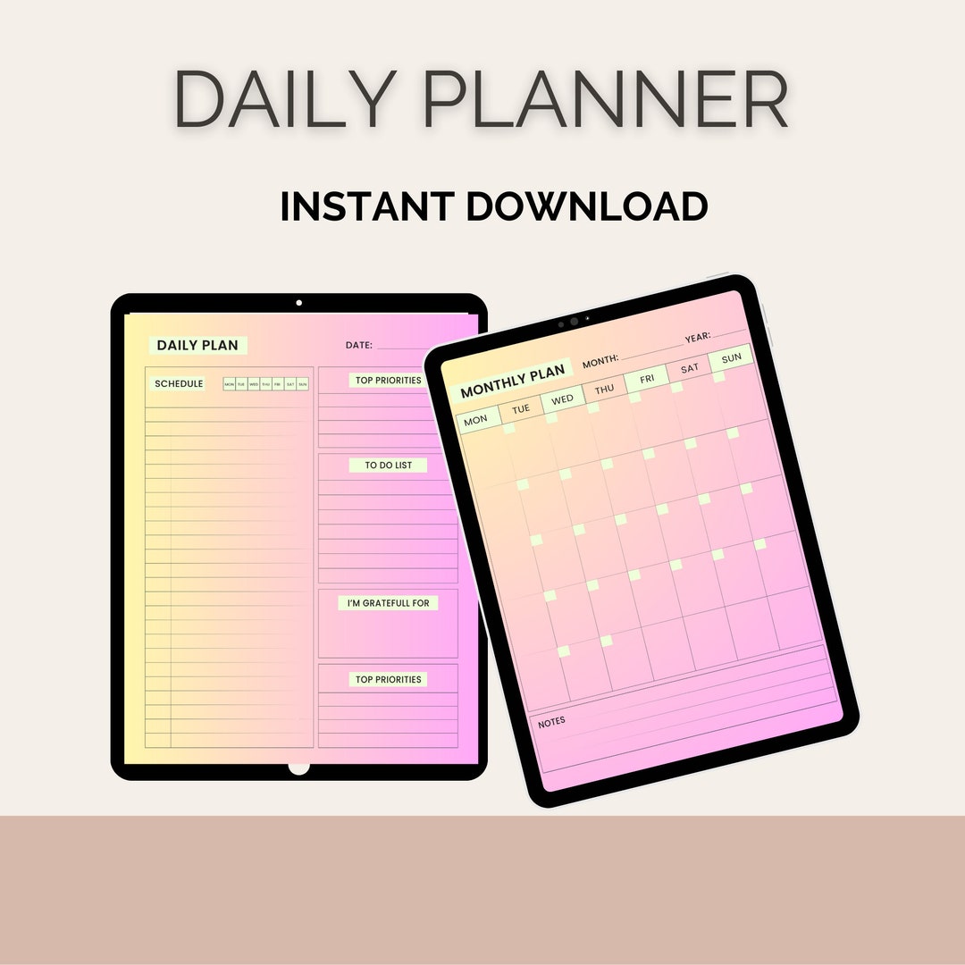 daily-plannerweekly-plannerprintable-plannerinstant-etsy