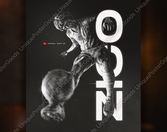 Póster de fútbol de Zico: arte mural de fútbol vintage / Descarga digital de leyenda brasileña / Impresión deportiva retro para sala de juegos y dormitorio