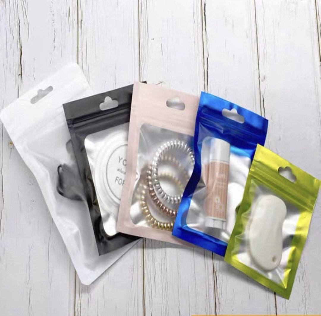 25 Pcs Set Colored Full Window Ziplock Plastic Bags for Retail - Etsy