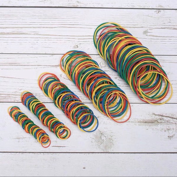 50 Pcs / 100 Pcs Set Colorful rubber disposable bands, DIY Rubber Bands hair ties Many Size 50mm/40mm/28mm/19mm