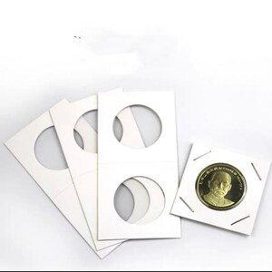 Protection pour pièces de monnaie en carton 2X2 de haute qualité, 50 flips, 17 mm-40 mm, 12 options de taille