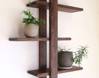 Handcrafted Wooden Wall-Mounted Flower Stand for Indoor Greenery Display Wall Flower Stand - A Timeless Garden of Tranquility for Your Home