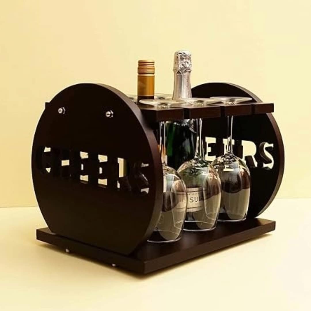 New Wooden Wine Glass Holder and Wine Bottle Rack Mini Bar for Etsy