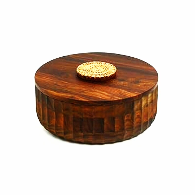 Sheeshma Wood Hand Carved Salad Bowl & Chapati Box Set Etsy