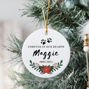 Cat Memorial Christmas Ornament Personalized Name and Date, Pet Memorial Christmas Ornament, Cat Ornament Christmas, Pet Loss Gifts Cat
