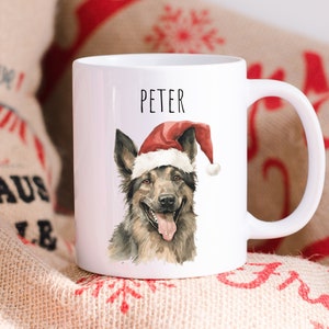 Personalized German Shepherd Mug, German Shepherd Gifts, Christmas Season Mug, Doggy Gift, Large Custom Mug, Cute Large Mug, Dog Xmas Gift
