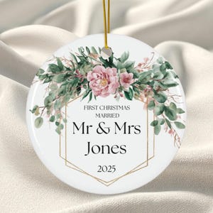 Ornament for couple, Our First Christmas Married Gift,  Personalized Married Christmas Ornament, Anniversary Christmas Gift