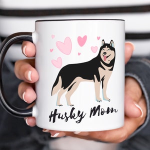 Husky mom coffee cup, Siberian husky, Husky gifts, Husky Mug hearts, love, Husky Coffee Mug, Cute Siberian Husky Gift, Wolf Lover,