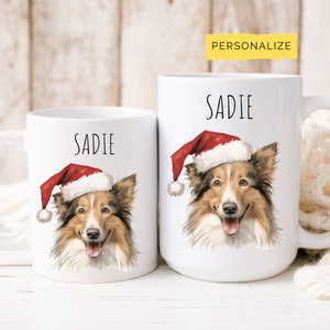 Shetland Sheepdog Mug, Sheltie Mug, Ceramic mug, Christmas gift, Secret Santa, Sheltie mom, Large coffee Mug, Dog Lover Gift, Dog Owner Gift
