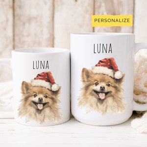 Pomeranian Christmas Mug, Pomeranian gifts, Personalized Dog Mom Mug, Custom Dog Coffee Mug, Dog Mug Cute, Pomeranian dog, Custom pomeranian