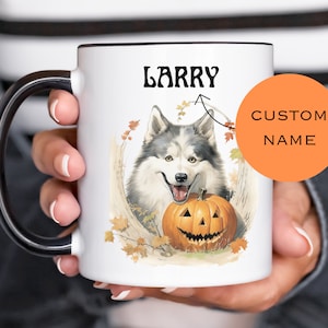 Siberian Husky with Brown Eyes, Yellow eyes, Husky Dog Coffee Mug, Husky gifts, Personalised Husky Mum Mug, Dog Mum, Husky Owner Gifts