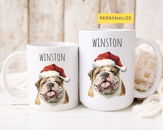 English Bulldog Mug Personalised English Bulldog Mug Bulldog Coffee Cup English Bulldog Gifts Funny Dog Owner Gift Christmas Season Mug Etsy