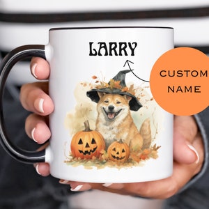 Shiba Inu Coffee Mug, Cute Red Shiba Inu Gift, Shiba Fox, Witchy Dog Breed Art Mugs, Halloween Pet Portrait Mugs, Personalized Dog Mug