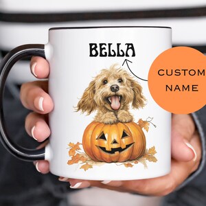 Cavapoo Mug, custom halloween mug, Dog Watercolor Painting, Personalized Dog Mug, Cavapoo gifts, Dog Dad Mug, Dog Mom Mug, Cavadoodle