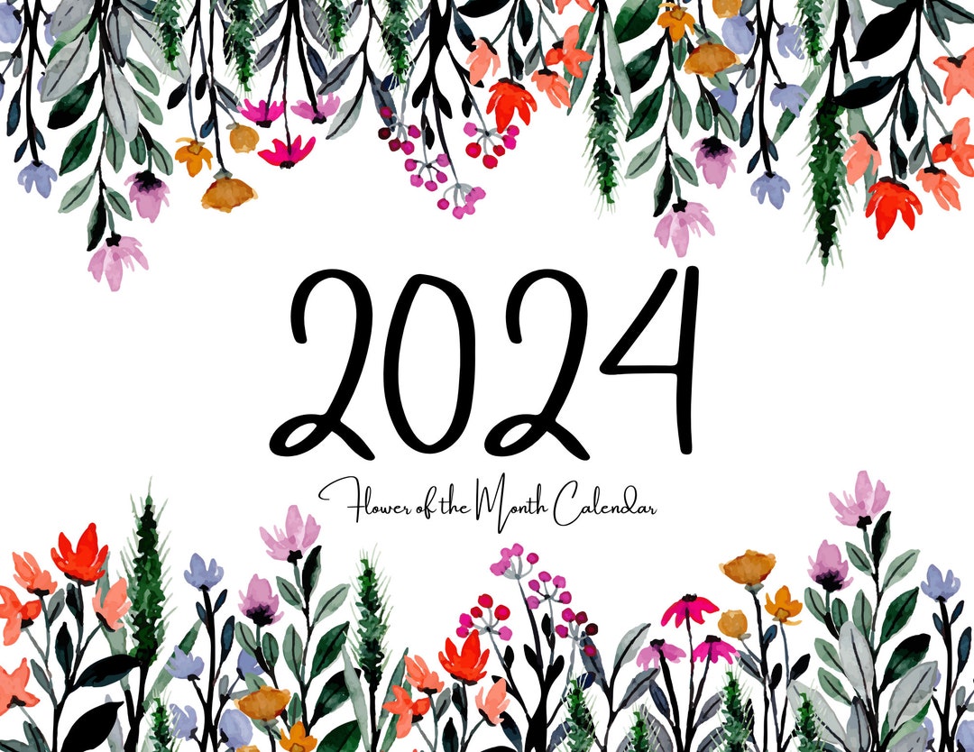2024 Flower of the Month Calendar Digital Download and Canva Link - Etsy