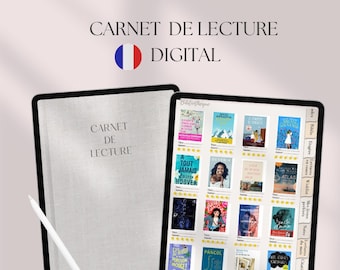 French digital reading notebook French digital reading journal digital reading book library journal iPad Goodnotes Noteshelf