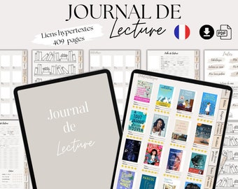 Journal de lecture numérique français Carnet de lecture français bibliothèque journal de lecture digital français Goodnotes Noteshelf