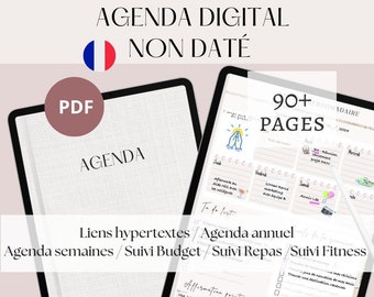 Agenda 2025 French digital planner French budget tracking French fitness journal French digital organization undated French planner