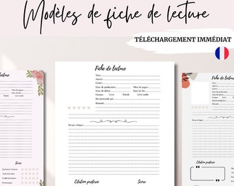 modèle fiche de lecture français imprimable template fiche lecture numérique étudiants fiches lecture français révisions fiches bac français