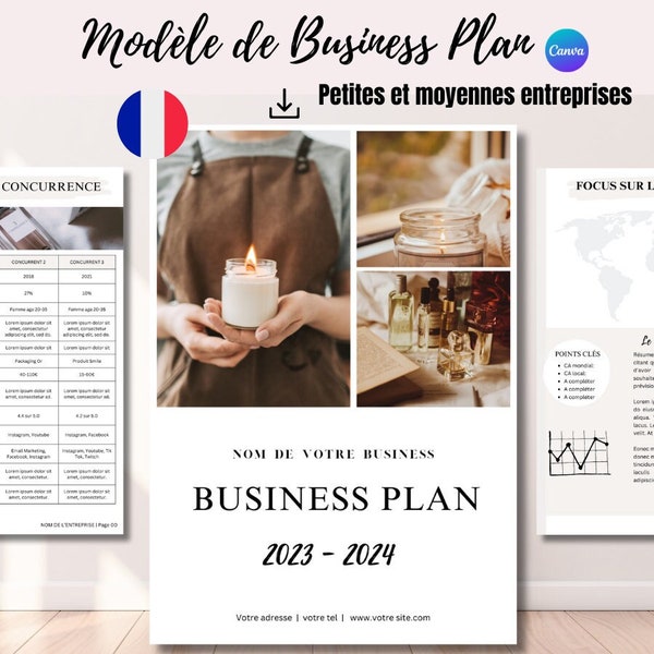 Modèle business plan français canva template business plan francais petite entreprise planificateur entreprise démarrage modele imprimable