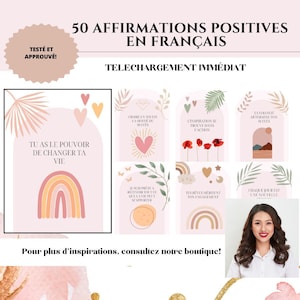 50 affirmations positives en français poster confiance thérapie affiche affirmation positive boho pour femme affiche amour