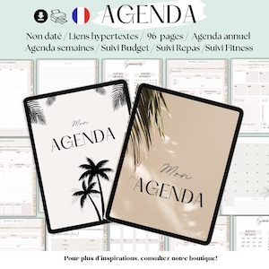 French planner French digital agenda budget tracking digital fitness journal French digital agenda undated French planner 2024