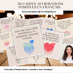 Affirmations positives français poster confiance thérapie affiche citations positive boho cartes affirmations positives bureau thérapeute