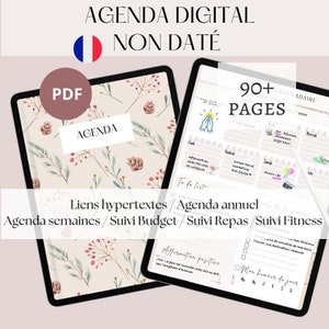 Agenda 2024 French digital planner French budget tracking journal fitness French orga digital French undated French planner