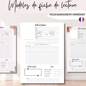 printable French reading sheet template digital reading sheet template students French reading sheets revision French baccalaureate sheets