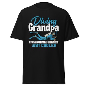 Diving Grandpa Shirt – Funny Gift for Scuba Diving Grandpas – Cool Freediver or Snorkeler Tee for Beach & Dive Adventures