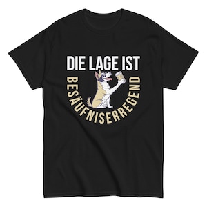 German Shepherd Beer T-Shirt – Funny Dog Drinking Shirt – “The Situation Is Booze-Worthy” – Gift for Dog Dads & Beer Lovers