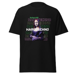 Hardtechno T-Shirt – 150 BPM Rave Shirt with Mona Lisa Art – Techno Festival Outfit for Music Lovers and Club Fans