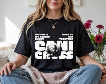 カニクロスTシャツ – 犬を連れて走る人のための犬用スポーツシャツ。犬の飼い主やアウトドア愛好家へのギフト