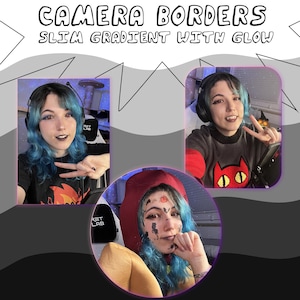 Slim Gradient Pastel Webcam Borders with Slight Glow  || 12 Minimal Twitch Camera Game Overlay Frames