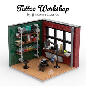 Custom Tattoo Workshop MOC- PDF Instructions (Digital Download) - Building Instructions for building blocks