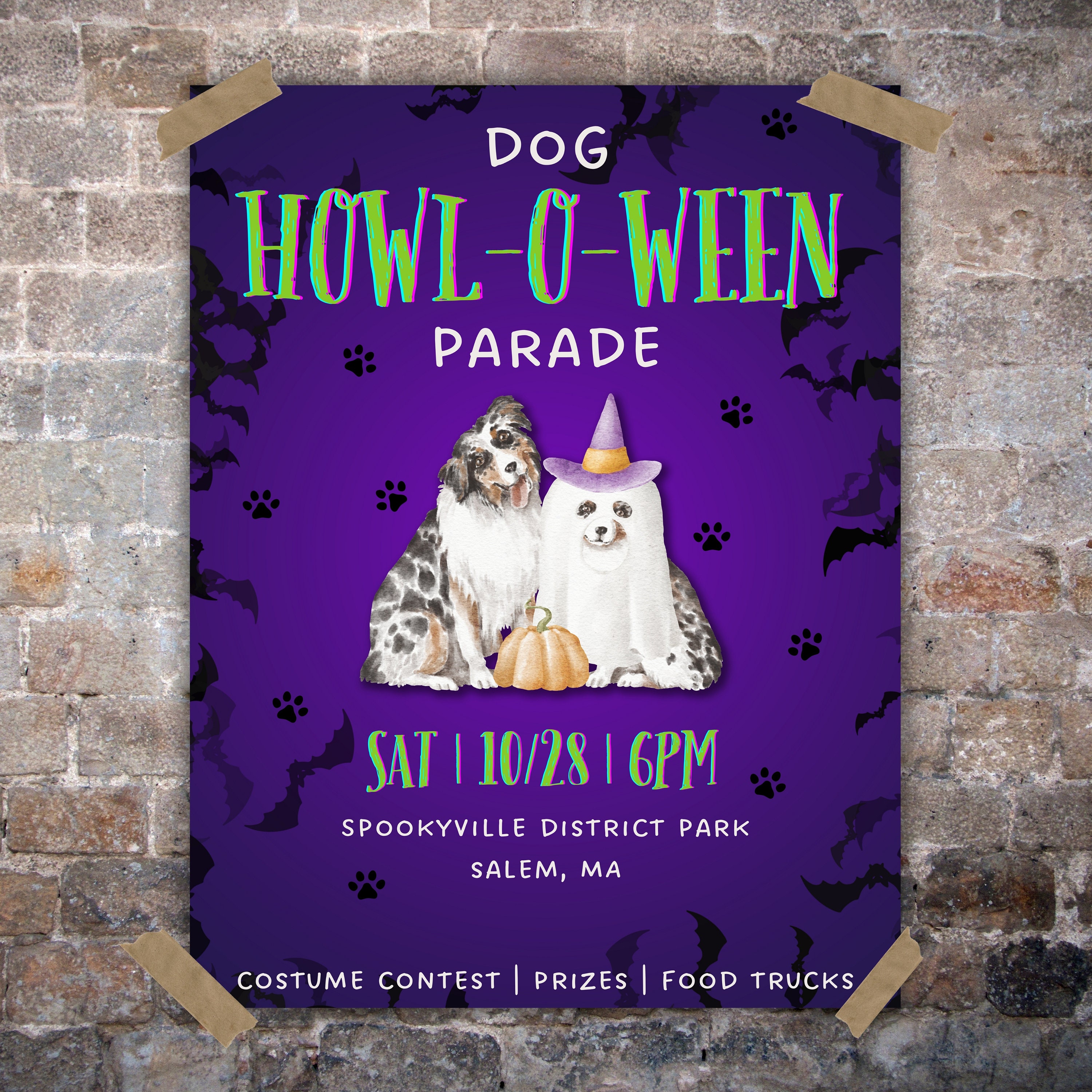 Dog Halloween Parade Invitation Dog Costume Party Halloween Invitation